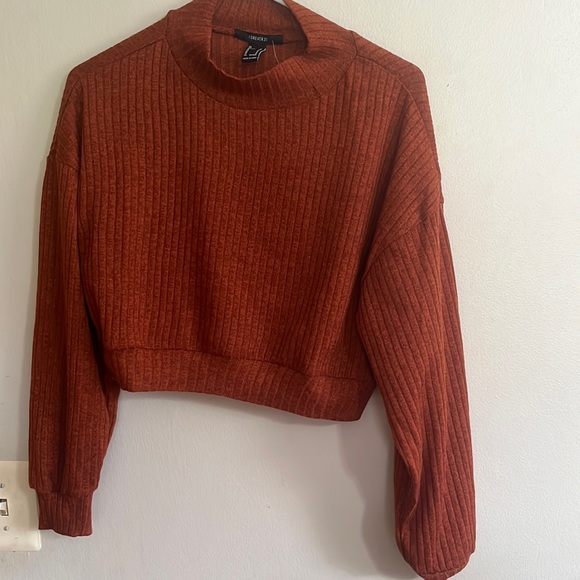 Forever 21 cropped sweater Medium Brown orange Fall - Picture 1 of 3